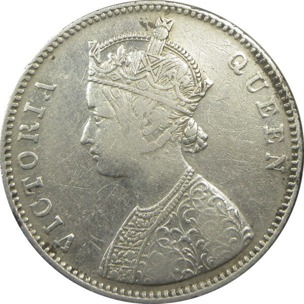 1862 7 Dots One Rupee Queen Victoria Bombay Mint GK 329
