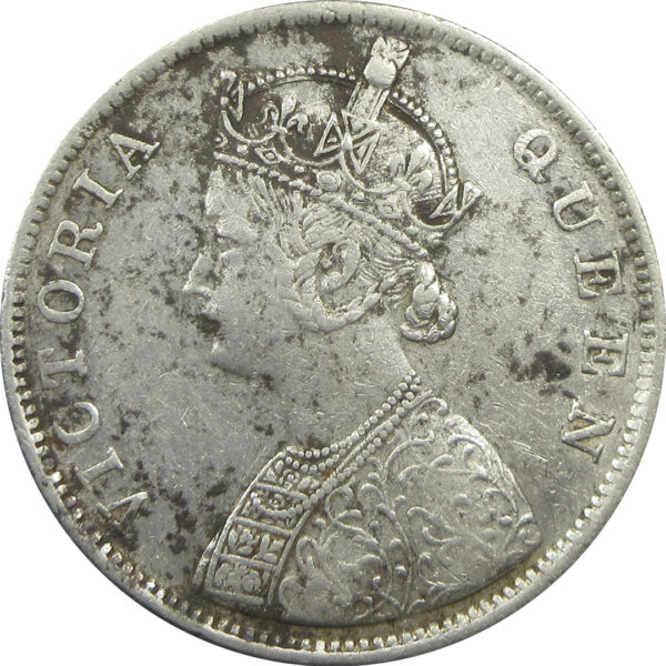 1862 One Rupee Queen Victoria Madras Mint Non-Dotted Series