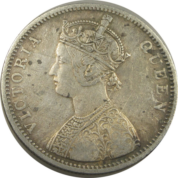 1862 1/2 Dots One Rupee Queen Victoria Bombay Mint | GK 357