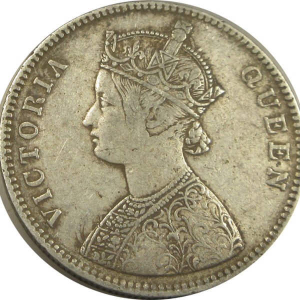 1862 4 Dots One Rupee Queen Victoria Bombay Mint GK 308 | Inverted V