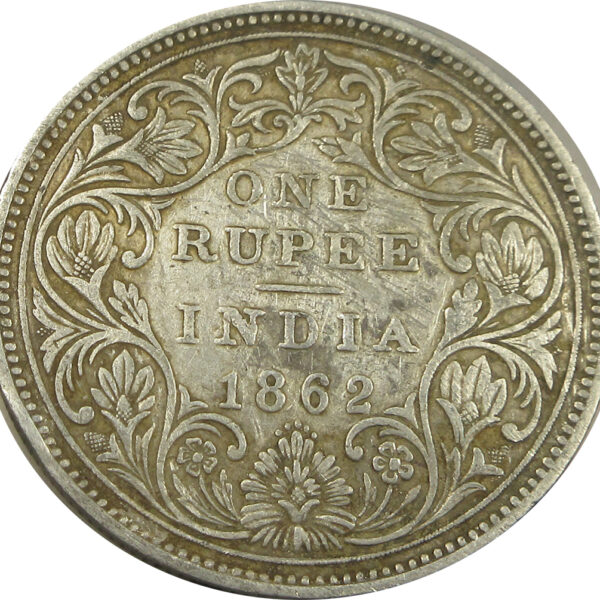 1862 5 Dots One Rupee Queen Victoria Bombay Mint GK 316 | Inverted V