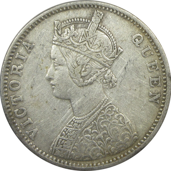 1876 Silver One Rupee Queen Victoria Bombay Mint