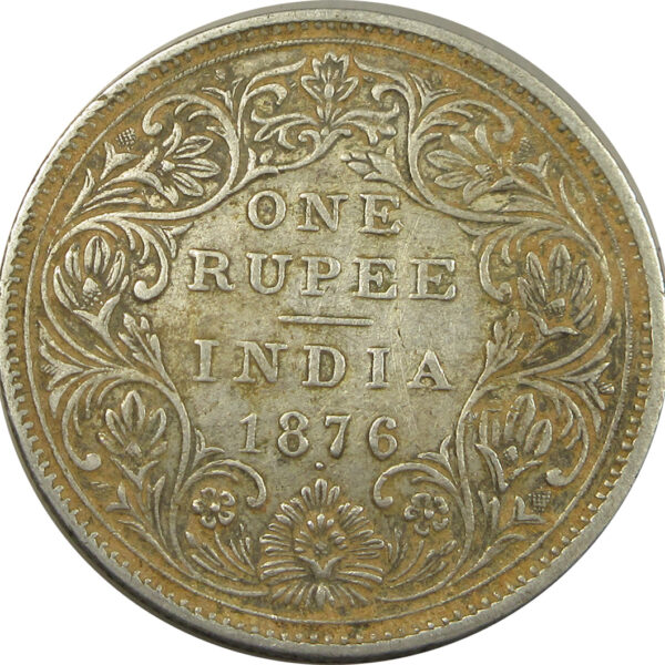 1876 Silver One Rupee Queen Victoria Bombay Mint | GK 431