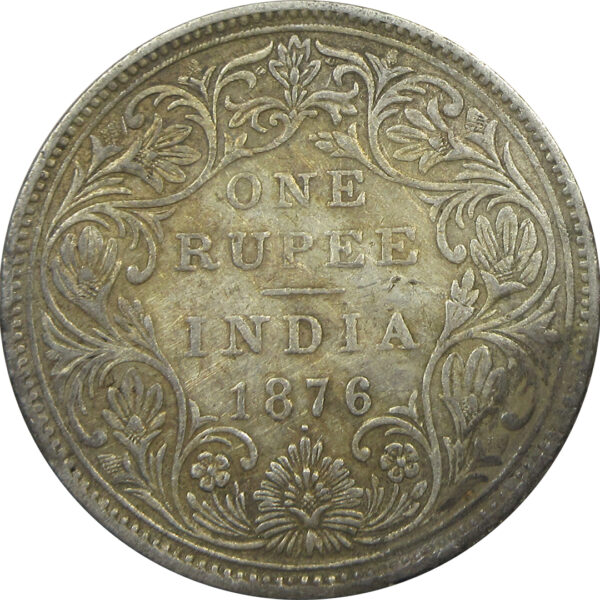 1876 Silver One Rupee Queen Victoria Bombay Mint