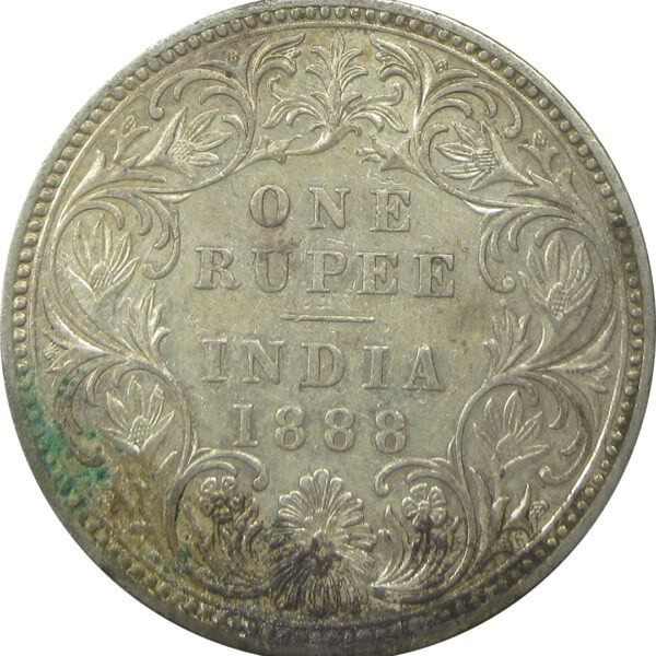 1888 Silver One Rupee Victoria Empress Bombay Mint | GK 551