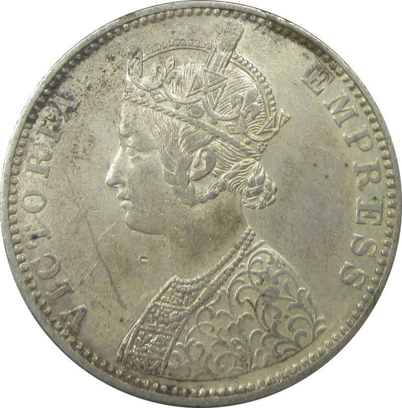 1888 Silver One Rupee Victoria Empress Bombay Mint | GK 551