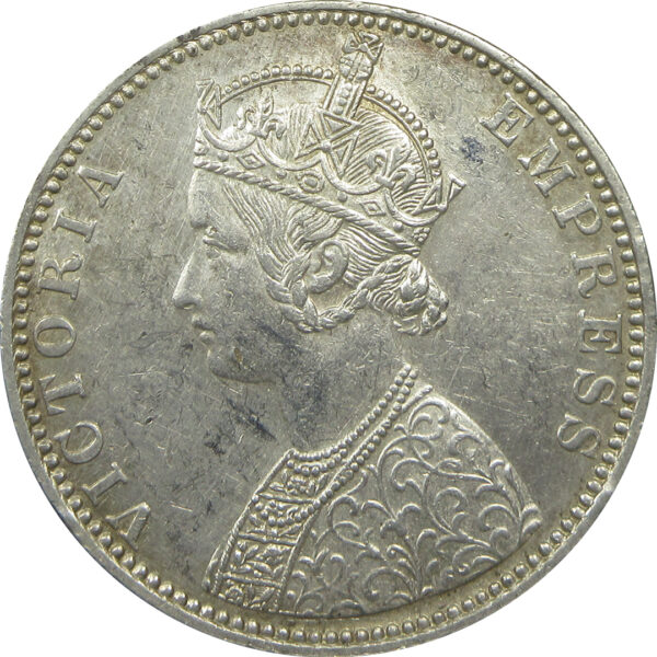 1889 Silver One Rupee Victoria Empress Bombay Mint | GK 561 | Big B