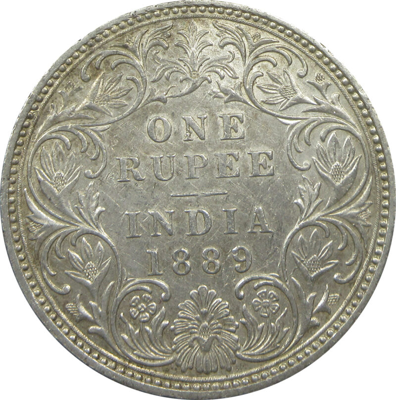 1889 Silver One Rupee Victoria Empress Bombay Mint | GK 561 | Big B