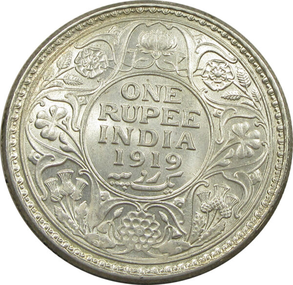 1919 One Rupee King George V Calcutta Mint UNC Coin | GK 1039