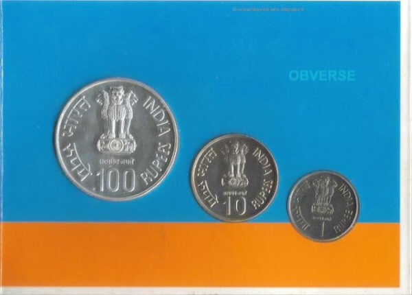 2003 - Veer Durgadass Rathore - UNC Set 3 Coins - Image 3