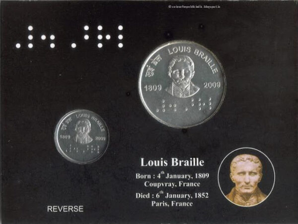 2009 - 200th Birth Anniversary of Louise Braille - UNC Set 1809 - 2009 - Image 4