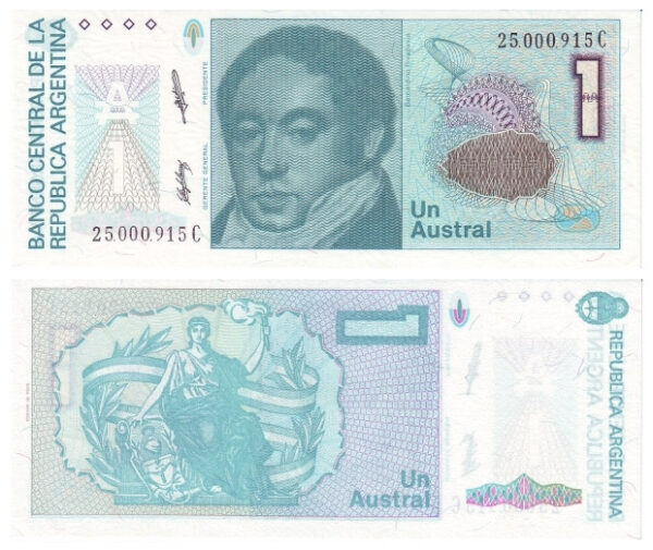 Argentina 1 Austral Banco Central de la República Argentina