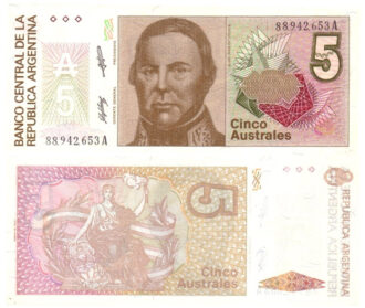 Argentina 5 Australes Banco Central de la República Argentina