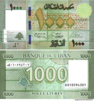 Lebanon 1.000 Livres Banknote 90c(1) 2016