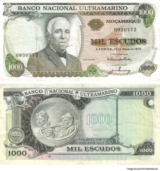 Mozambique 1.000 Escudos Banknote 1972