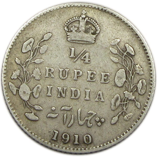 1910 1/4 Rupee King Edward VII Bombay Mint RARE GK 979