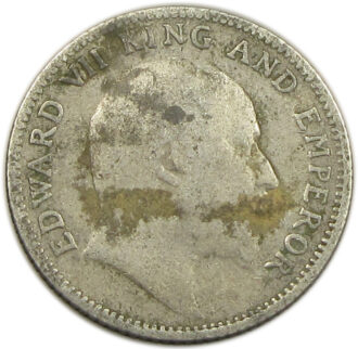 1910 1/4 Rupee King Edward VII Calcutta Mint