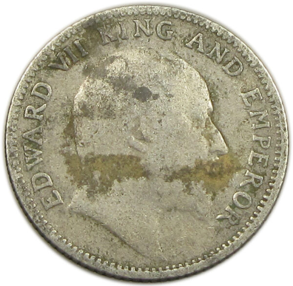 1910 1/4 Rupee King Edward VII Calcutta Mint