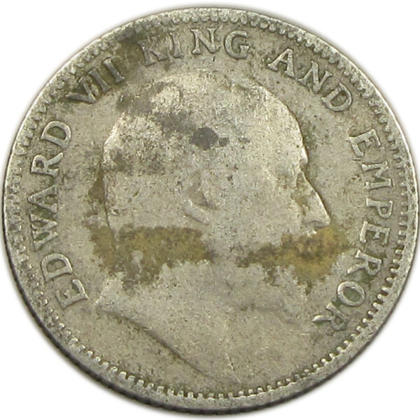 1910 1/4 Rupee King Edward VII Calcutta Mint