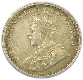 1917 Two Annas King George V Calcutta Mint GK 1117