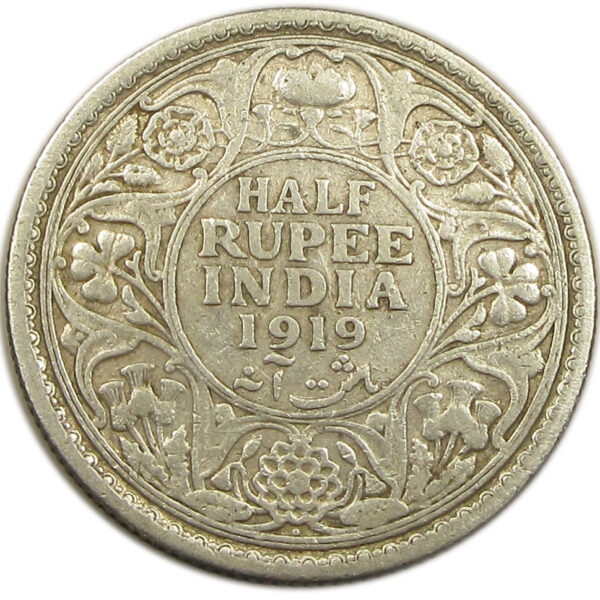 1919 Half Rupee King George V Bombay Mint GK 1057