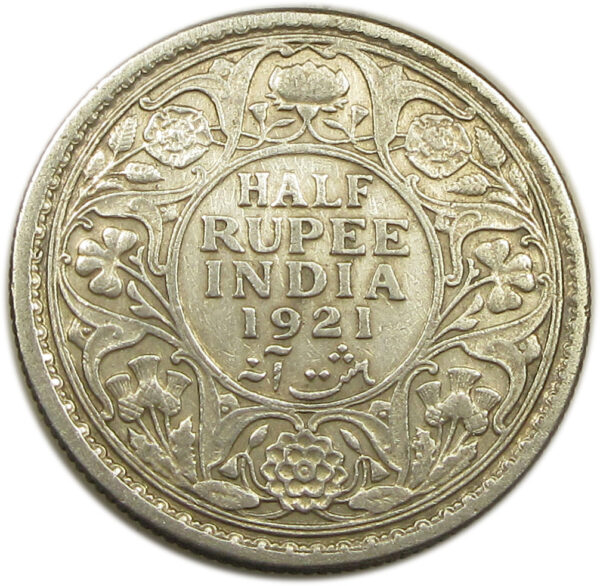 1921 Half Rupee King George V Calcutta Mint GK 1058