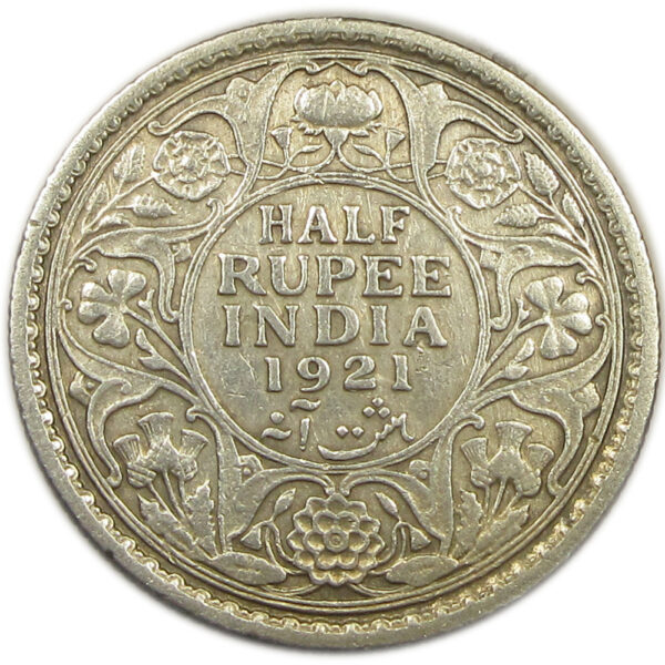 1921 Half Rupee King George V Calcutta Mint GK 1058