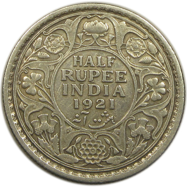 1921 Half Rupee King George V Calcutta Mint GK 1058