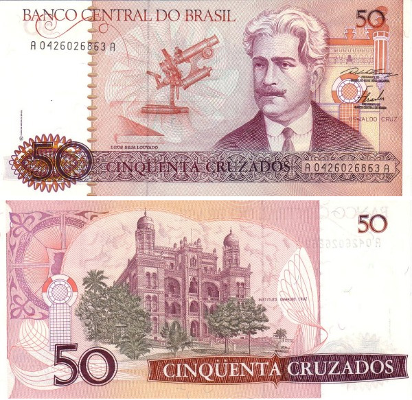 BRAZIL-BANCO CENTRAL DO BRASIL 1,000 MIL CRUZADOS *0160A PAPER MONEY