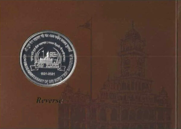 400th Birth Anniversary Of Sri Guru Tegh Bahadur Ji Mumbai Mint Proof Set 2022 Silver 400 Rupees - Image 4