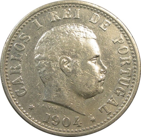 1 Rupia - Carlos I - Losboa Mint 1904 | Goa - Portuguese India Uma Rupia