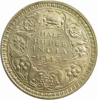 1943 Half Rupee King George VI Bombay Mint