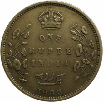 1903 One Rupee King Edward VII Bombay Mint Rare B Raised and No Dot