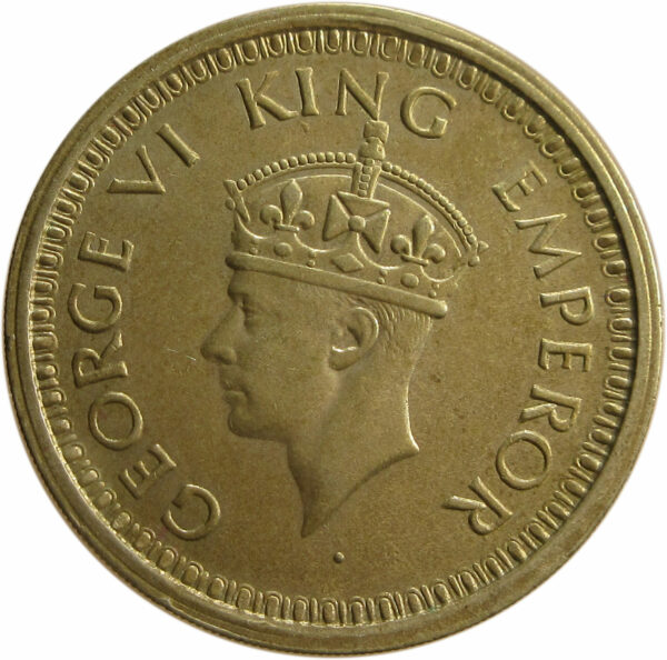 1944 One Rupee King George VI Bombay Mint Double strike at edge - Rare Find - Image 2