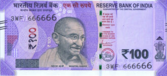 Rs 100 Fancy Solid Number Note 666666- Gem 💎 UNC