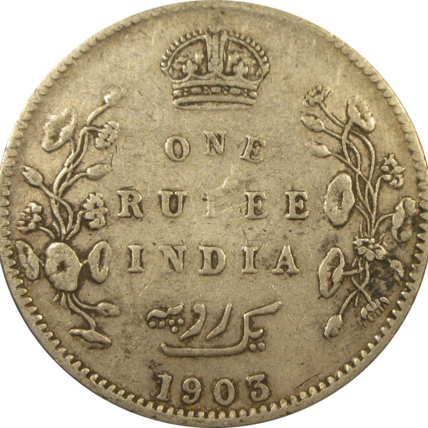 1903 One Rupee King Edward VII Bombay Mint - Inverted B Incused