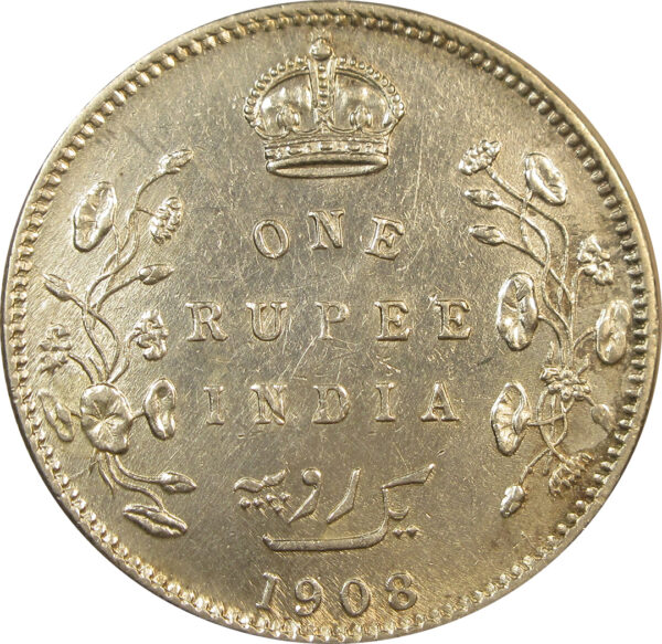 1908 One Rupee King Edward VII Bombay Mint-UNC