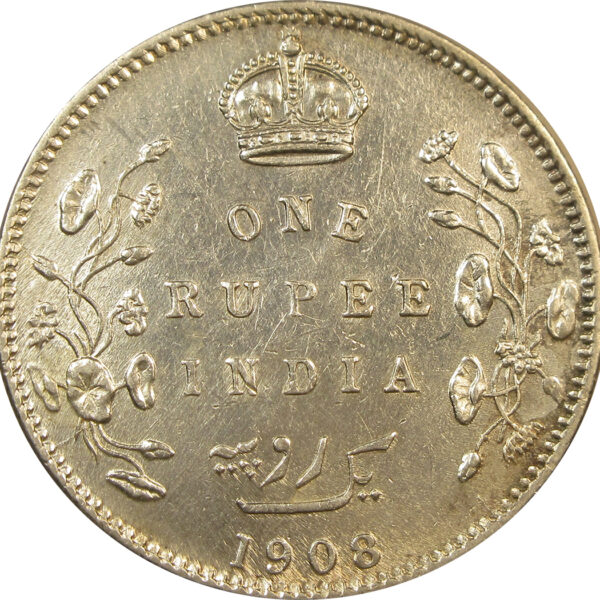 1908 One Rupee King Edward VII Bombay Mint-UNC