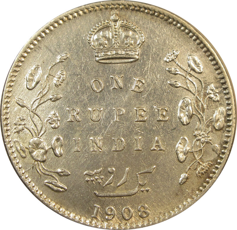 1908 One Rupee King Edward VII Bombay Mint-UNC