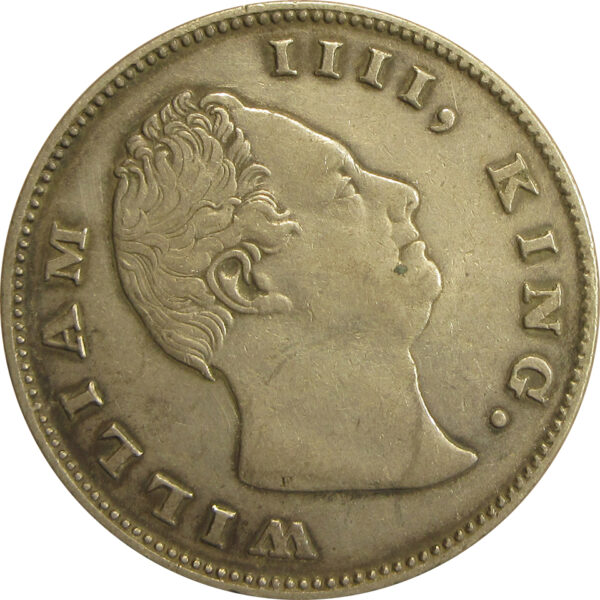 1835 One Rupee William IV King Calcutta Mint | F incused | GK 16 with rotation error