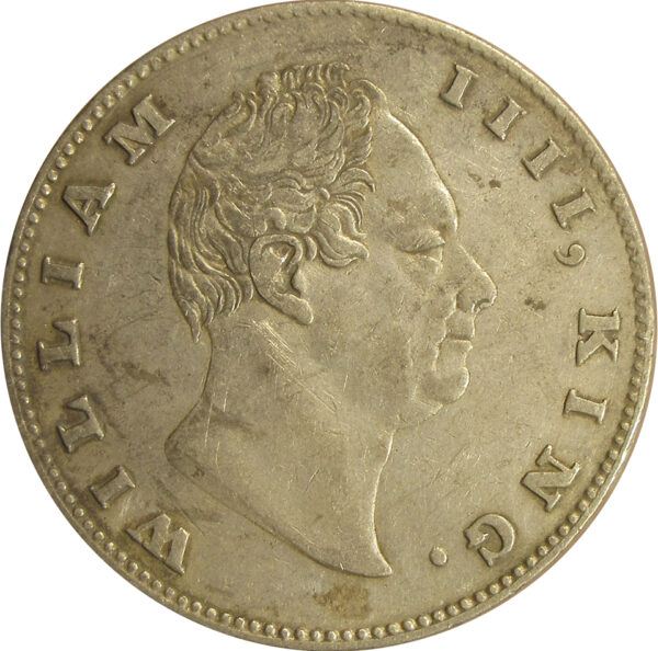 1835 One Rupee William IV King Calcutta Mint | F incused | GK 14 - High grade